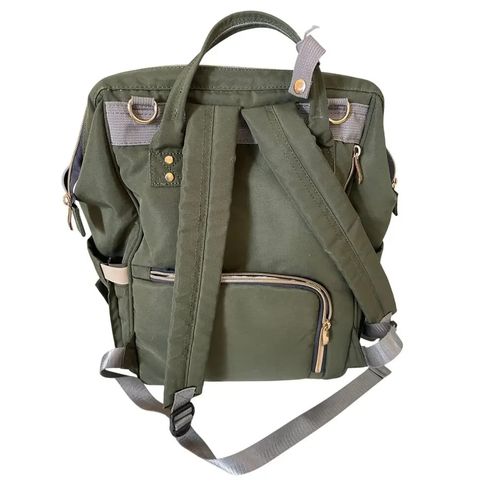 HaloVa Diaper Bag Multi-Function Waterproof Travel Backpack Baby Green